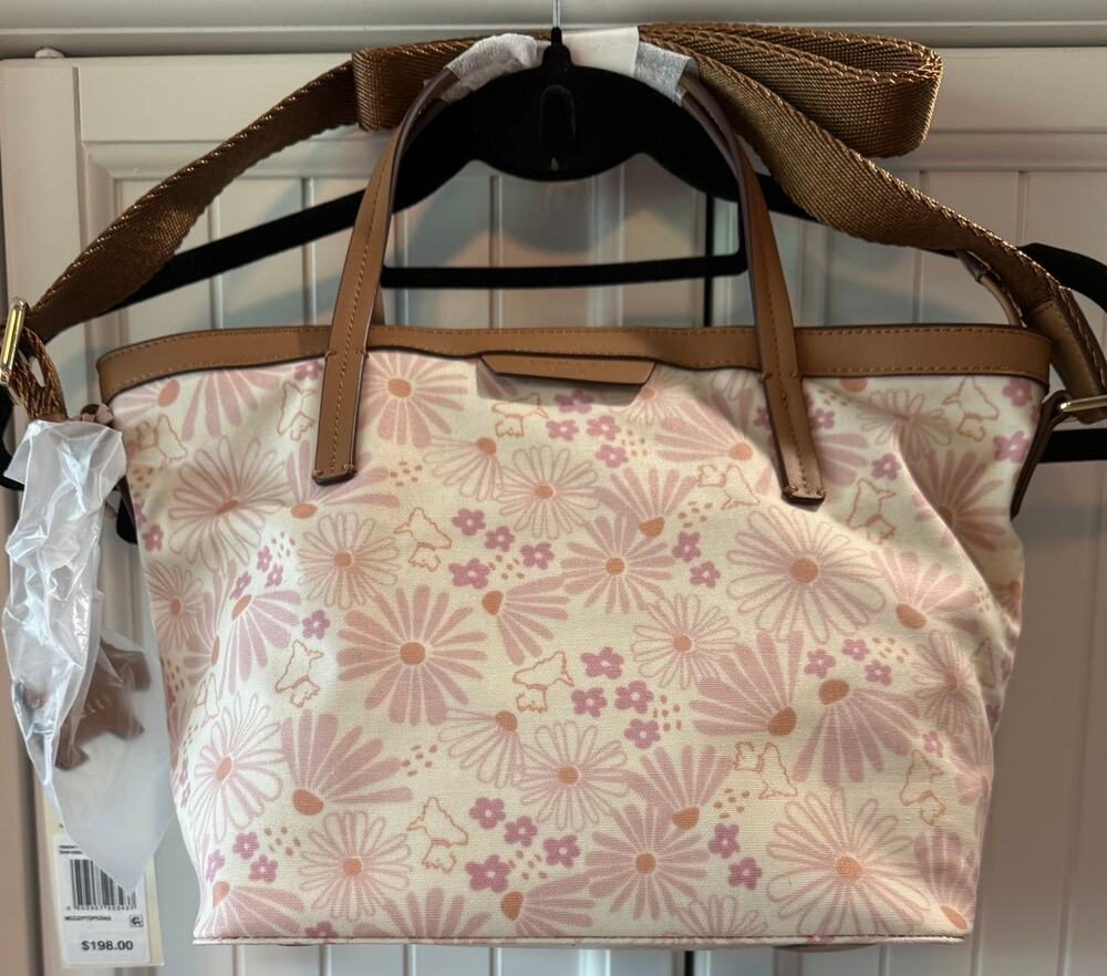 RADLEY London Blooms Medium Ziptop Handbag in Chalk Canvas Floral Print NWT